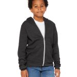 Bella + Canvas Youth Sponge Fleece Full-Zip Hooded Sweatshirt